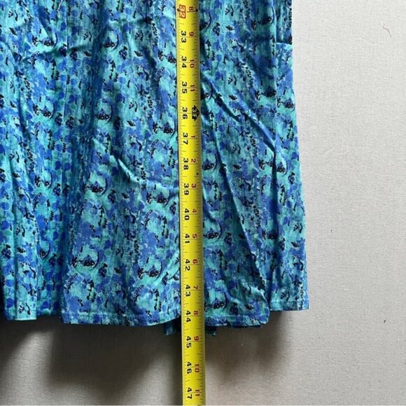 Blue Sky linen bamboo floral sleeveless dress Sz M - Picture 13 of 14